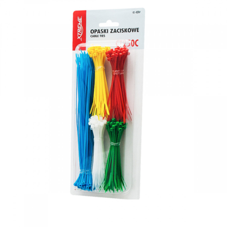 Suruburi, dibluri si accesorii prindere - Set 250 bride zimtate din nailon, 2.5x100mm si 2.5x200mm, cu autoblocare, tip colier, Xtreme CT250C 06831, pentru fixare si legare, multicolor