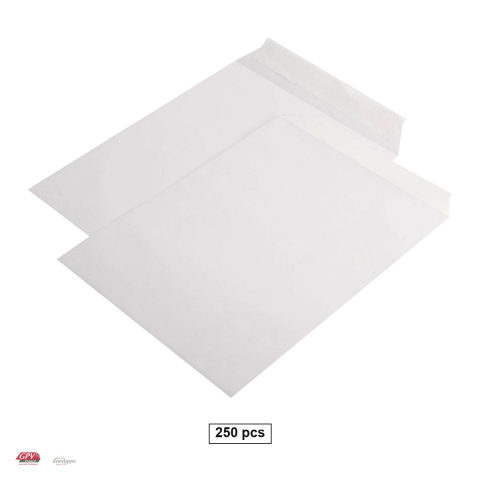Birotica papetarie - Set 250 plicuri C4 GPV, 229x324 mm, hartie alba 90 g/mp certificata FSC, cu banda siliconata, in cutie