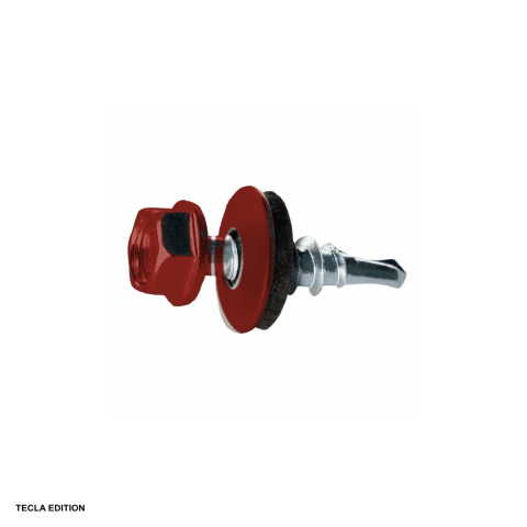 Suruburi, dibluri si accesorii prindere - Set 250 suruburi autoforante pentru coasere tabla, 4.8x20 mm, maro roscat, leaga doua bucati de tabla una de alta fara surub si piulita