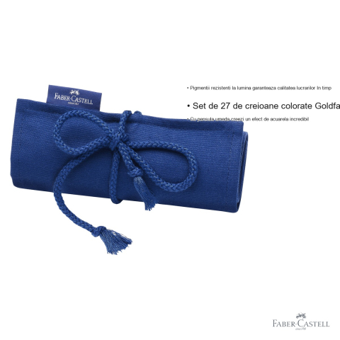 Set 27 creioane colorate acuarela Faber-Castell Goldfaber, sistem rollup, pentru artisti [2]