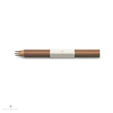 Set 3 creioane imbracate in lemn, duritate B, Graf von Faber Castell, cu capat vopsit, maro [3]