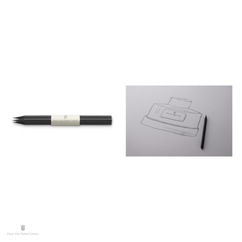 Set 3 creioane imbracate in lemn, duritate B, Graf von Faber Castell, cu capat vopsit, negru [3]