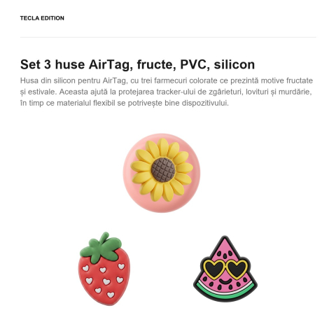Set 3 huse AirTag, fructe, PVC, silicon [1]