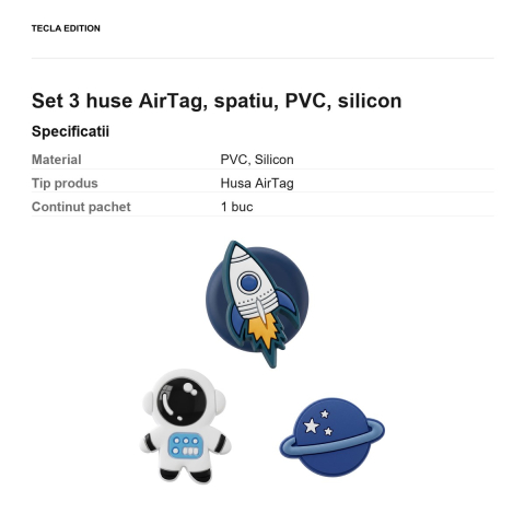 Set 3 huse AirTag, spatiu, PVC, silicon [2]