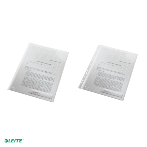 Set 3 mape Leitz CombiFile rigida, cu eticheta, PP, A4, 200 microni, capacitate 40 coli, pre-perforata, pentru transport, incolor [4]