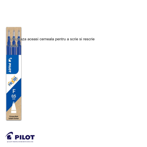Set 3 mine roller Pilot Frixion 0.5mm albastre, cerneala termosensibila, pentru scris si sters [2]