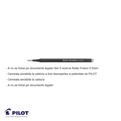 Set 3 mine roller Pilot Frixion 0.5mm rosii, cerneala termosensibila, rezerve compatibile cu stiloul Frixion Ball [1]