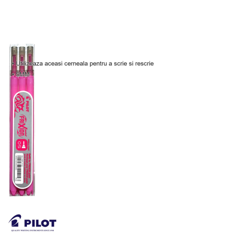 Set 3 mine roller Pilot Frixion 0.5mm roz, rezerve cu cerneala termosensibila, pentru roller retractabil [2]