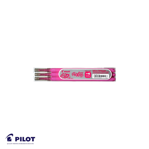 Set 3 mine roller Pilot Frixion 0.5mm roz, rezerve cu cerneala termosensibila, pentru roller retractabil [3]