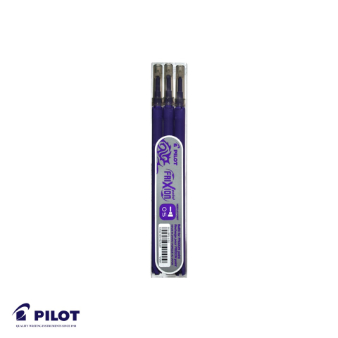 Birotica papetarie - Set 3 mine roller Pilot Frixion 0.5mm violet, cerneala termosensibila, pentru scris si sters