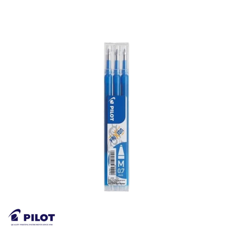 Birotica papetarie - Set 3 mine roller Pilot Frixion 0.7mm bleumarin, rezerve cu cerneala termosensibila, pentru roller Frixion