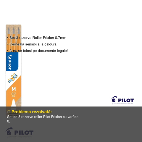 Set 3 mine roller Pilot Frixion 0.7mm, cerneala termosensibila, pentru scriere si corectare usoara [2]