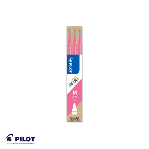 Birotica papetarie - Set 3 mine roller Pilot FriXion 0.7mm roz coral, rezerve termosensibile pentru roller cu gel
