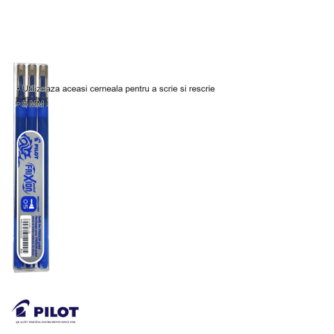 Set 3 mine roller Pilot Frixion Ball 0.5 mm albastru, cerneala termosensibila, pentru scris si corectat [2]