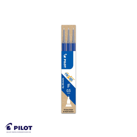 Birotica papetarie - Set 3 mine roller Pilot Frixion Ball 0.5mm albastre, cerneala termosensibila, rezerve pentru roller