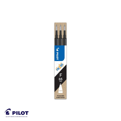 Birotica papetarie - Set 3 mine roller Pilot Frixion Ball 0.5mm negru, cerneala termosensibila, rezebile compatibile