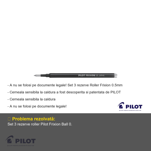 Set 3 mine roller Pilot Frixion Ball 0.5mm verde, cerneala termosensibila, rezerve compatibile roller Frixion [1]