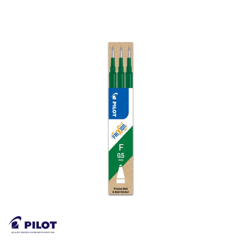 Birotica papetarie - Set 3 mine roller Pilot Frixion Ball 0.5mm verde, cerneala termosensibila, rezerve compatibile roller Frixion