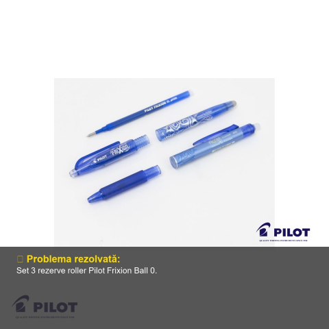 Set 3 mine roller Pilot Frixion Ball 0.5mm verde, cerneala termosensibila, rezerve compatibile roller Frixion [3]
