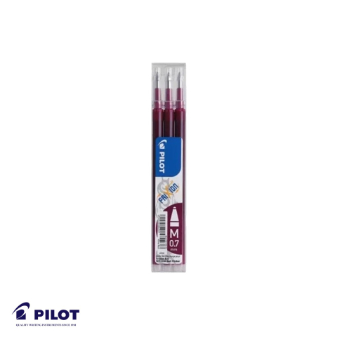 Birotica papetarie - Set 3 mine roller Pilot Frixion Ball 0.7mm bordeaux, cerneala termosensibila, editabila