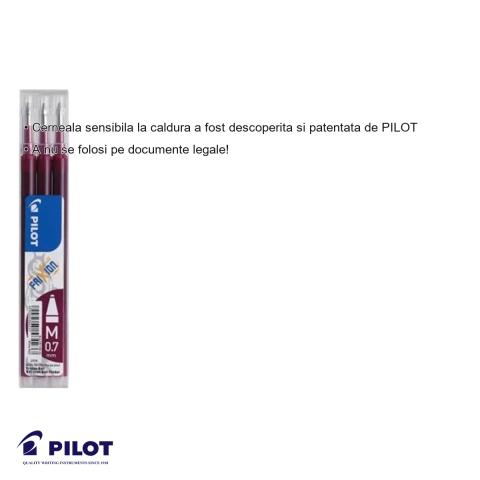 Set 3 mine roller Pilot Frixion Ball 0.7mm bordeaux, cerneala termosensibila, editabila [2]