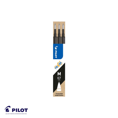Birotica papetarie - Set 3 mine roller Pilot Frixion Ball 0.7mm negre, cerneala termosensibila, rezerve pentru roller