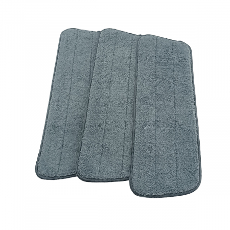 Mop-uri si rezerve mop - Set 3 rezerve din microfibra pentru mop plat dreptunghiular cu prindere tip scai, 40 x 12 cm, Esperanza 96479, pentru curatenie, reutilizabile
