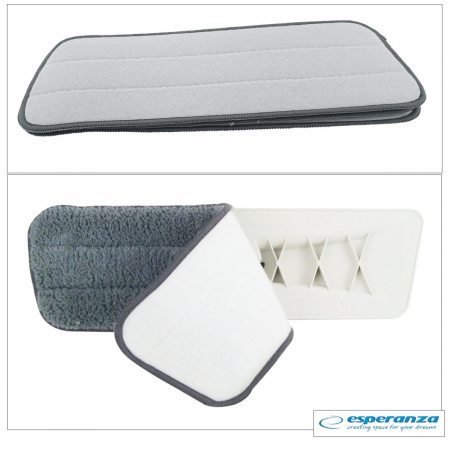 Set 3 rezerve din microfibra pentru mop plat dreptunghiular cu prindere tip scai, 40 x 12 cm, Esperanza 96479, pentru curatenie, reutilizabile [3]