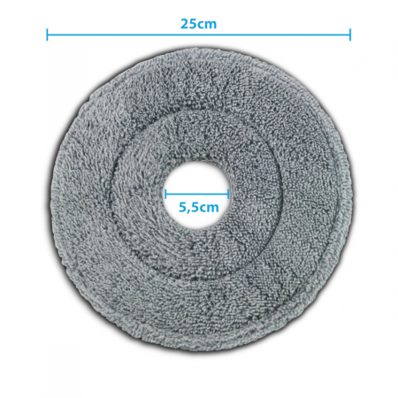 Set 3 rezerve din microfibra pentru mop plat rotund cu prindere tip scai, 25 x 25 cm, Esperanza 96489, pentru curatenie, reutilizabile [1]