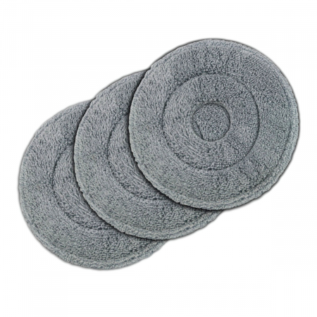 Set 3 rezerve din microfibra pentru mop plat rotund cu prindere tip scai, 25 x 25 cm, Esperanza 96489, pentru curatenie, reutilizabile [3]