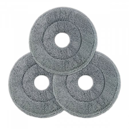 Menaj - Set 3 rezerve din microfibra pentru mop plat rotund cu prindere tip scai, 25 x 25 cm, Esperanza 96489, pentru curatenie, reutilizabile