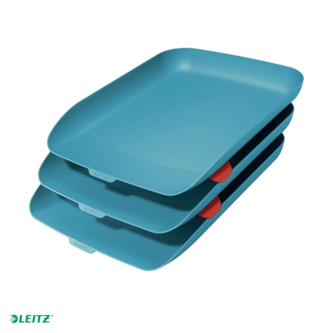 Set 3 tavite documente Leitz Cosy, PS, A4, albastru Celest [0]