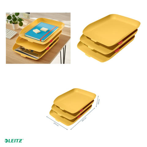 Set 3 tavite documente Leitz Cosy, PS, A4, galben Chihlimbar [3]