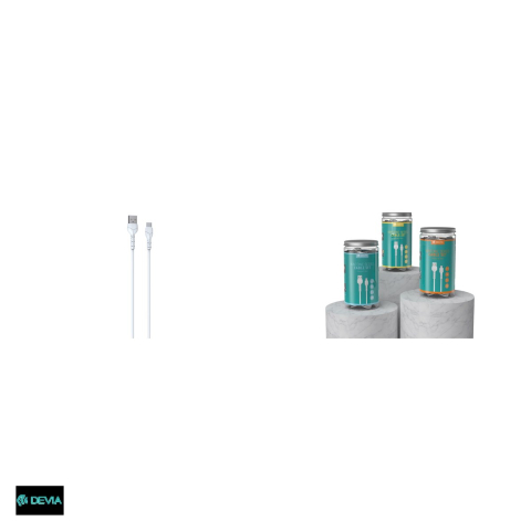 Set 30 bucati cablu de date Devia Kintone V2 EC305, USB-A - USB-C, 1 m, 2,1A, alb [3]