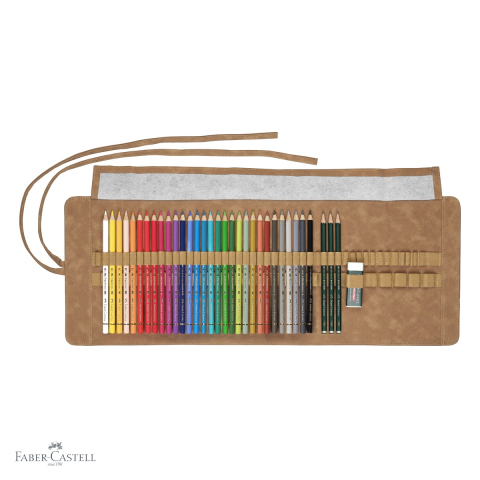 Set 30 creioane colorate Faber-Castell Polychromos + 3 creioane grafit Castell 9000, calitate profesionala pentru artisti [3]