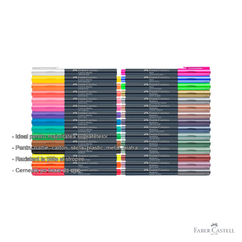 Set 30 markere creative Faber-Castell, varf 1.5 mm, pentru hartie, sticla, plastic si metal [1]