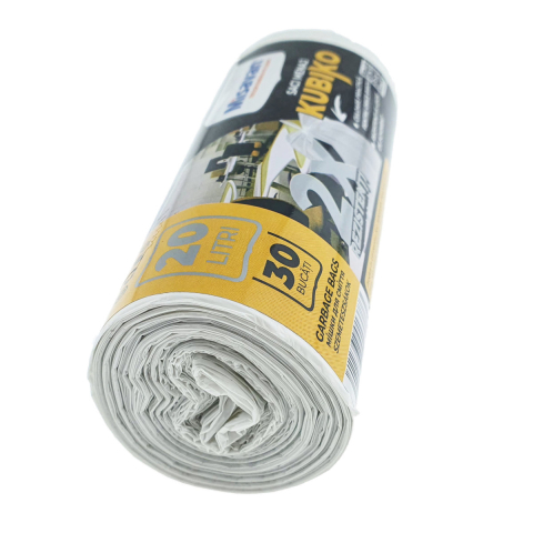 Set 30 saci menajeri KUBICO 20L HDLD rezistenti pentru cosuri mici, curatenie si organizare, dimensiuni 43 x 48 cm, albi [2]