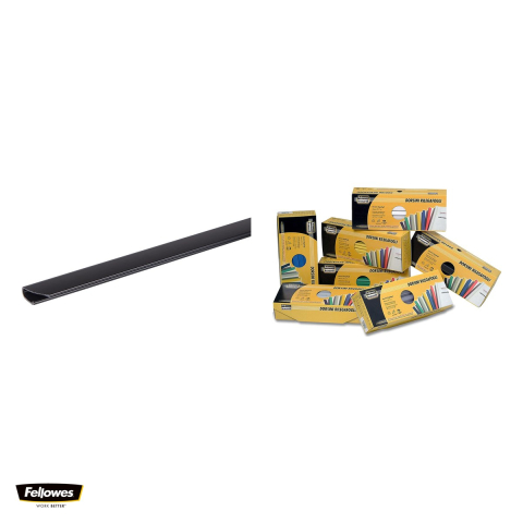 Set 30 sine de prindere Fellowes A4 de 11 mm pentru 75 coli, fara perforarea hartiei, colturi rotunjite, negre [3]