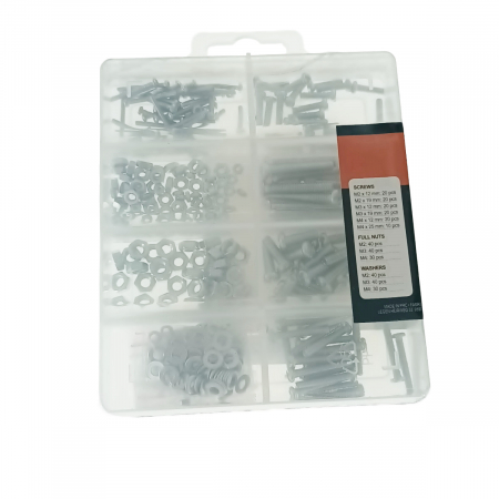 Set 330 suruburi, piulite si saibe, K-SC1 30447, din otel galvanizat, in organizator cu capac snap-on [2]