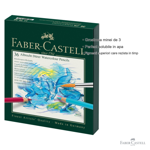 Set 36 creioane colorate acuarela Faber-Castell Albrecht Durer Studio cu pensula inclusa [2]