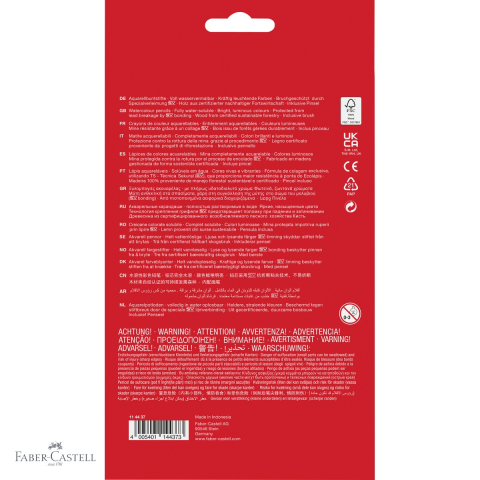 Set 36 creioane colorate acuarela Faber-Castell cu pensula inclusa, mina solubila in apa, pentru desen si pictura [3]