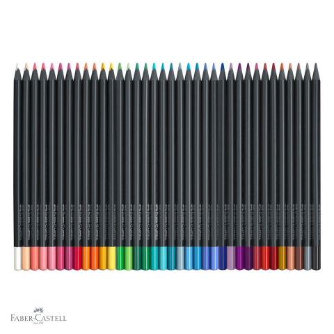 Set 36 creioane colorate Faber-Castell Black Edition, mina foarte moale, pentru desen artistic si suprafete inchise [3]