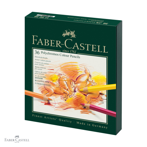 Creioane colorate permanente - Set 36 creioane colorate Faber-Castell Polychromos Studio, mina pe baza de ceara, pentru artisti profesionisti
