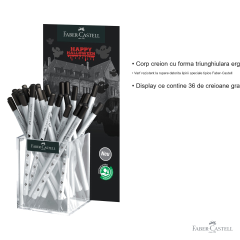 Set 36 creioane grafit HB Faber-Castell, editie limitata Halloween, forma triunghiulara ergonomica [2]