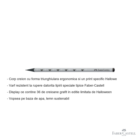 Set 36 creioane grafit HB Faber-Castell, editie limitata Halloween, forma triunghiulara ergonomica [1]