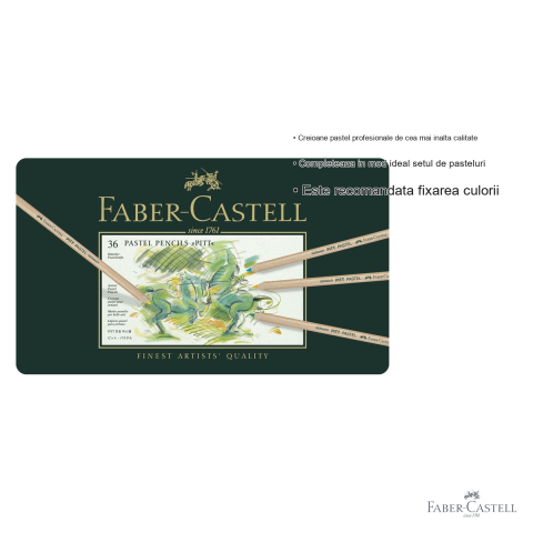 Set 36 creioane pastel Pitt Faber-Castell, mina groasa 4.3 mm, pentru artisti profesionisti [2]