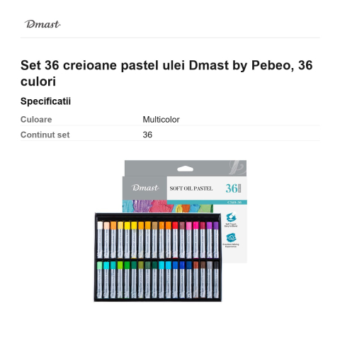 Set 36 creioane pastel ulei Dmast by Pebeo, 36 culori [2]