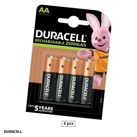Energy - Set 4 acumulatori Ni-MH AA HR6 Duracell, 2500 mAh, 1.2 V, preincarcati, 14.5 x 50.5 mm, in blister