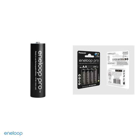 Set 4 acumulatori Ni-MH AA HR6 Eneloop pro BK-3HCDE, 2500 mAh, 1.2 V, preincarcati, 14.5 x 50.5 mm, pana la 500 cicluri, in blister [3]