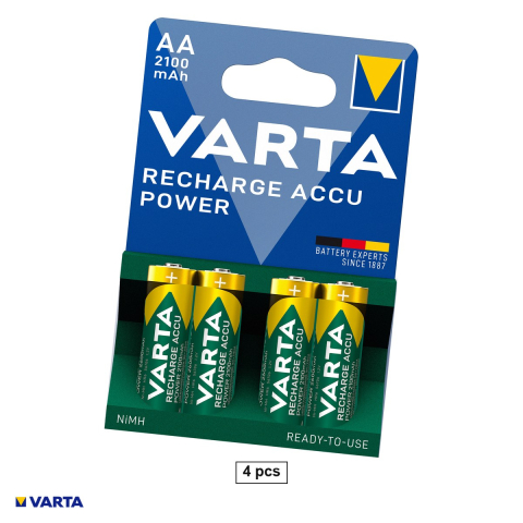 Energy - Set 4 acumulatori Ni-MH AA HR6 VARTA Recharge Accu Power 56706, 2100 mAh, 1.2 V, preincarcati, 14.5 x 50.5 mm, in blister